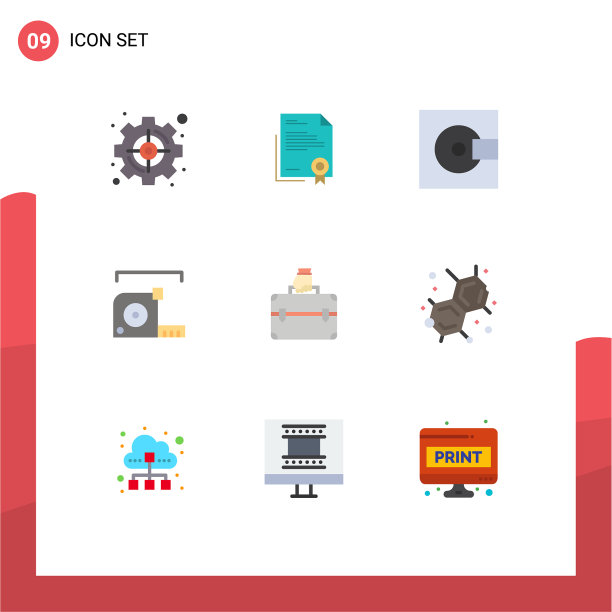 在网格上设置9个平面颜色进行测量图片下载