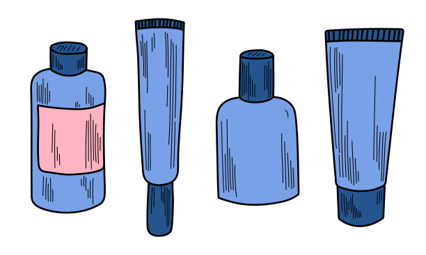 矢量插图的美容配件和护肤产品图片下载