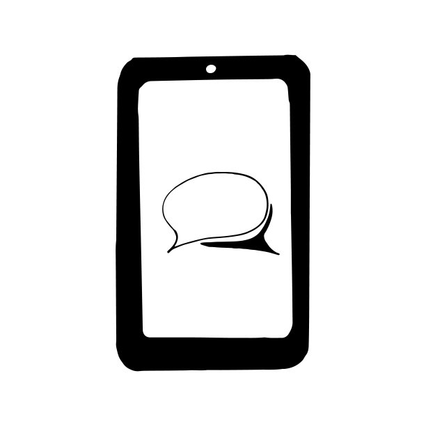 智能手机的语音云屏幕上的图标，贴纸。手绘涂鸦风格的素描。向量,极简主义,单色。电话，社交媒体，网络，博客，博客，科技，电子，聊天，交流。图片下载