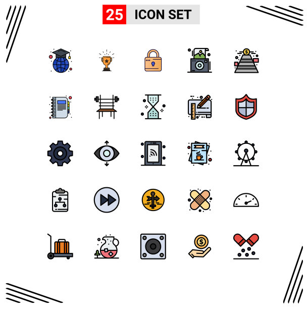 可编辑线包25简单填充线平图片下载