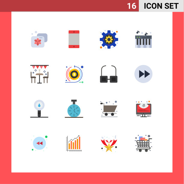 为聚会假日设置16种单色网格图片下载