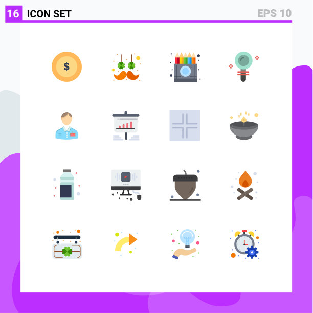 打包16个创意的平面颜色图片下载