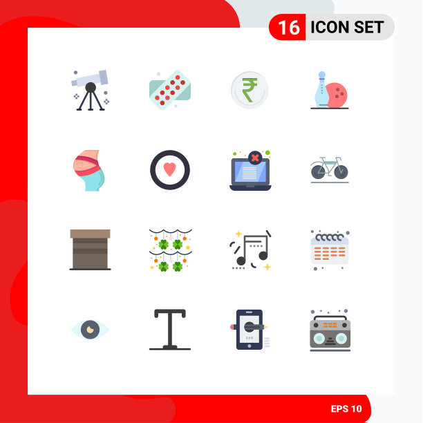 打包16个创意平面颜色碗活动图片下载