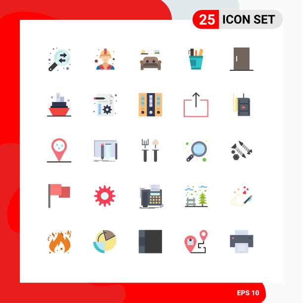25个创意图标的现代符号和符号图片下载