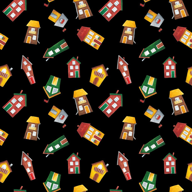 黑色房屋图案图片下载