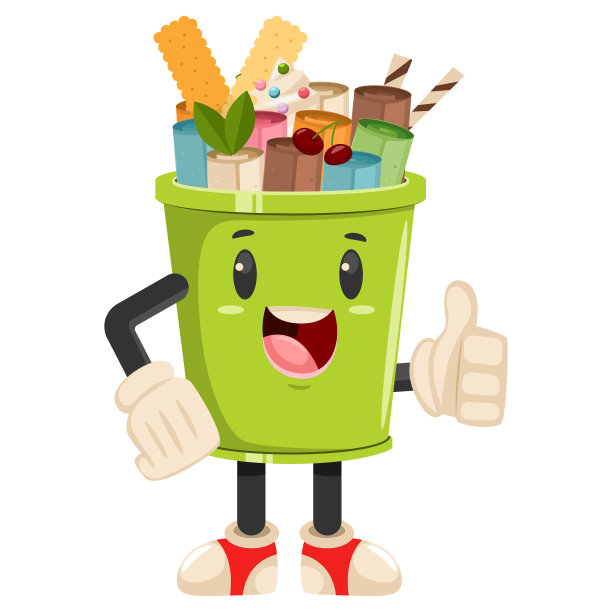 泰国冰淇淋卷可爱的角色。矢量卡通平面图标孤立在白色背景。图片下载