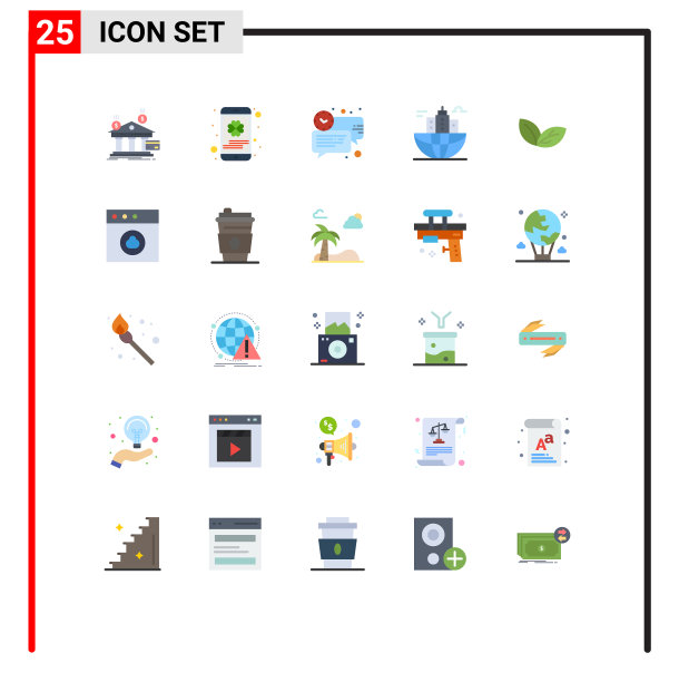 可编辑线包25个简单的平面颜色图片下载