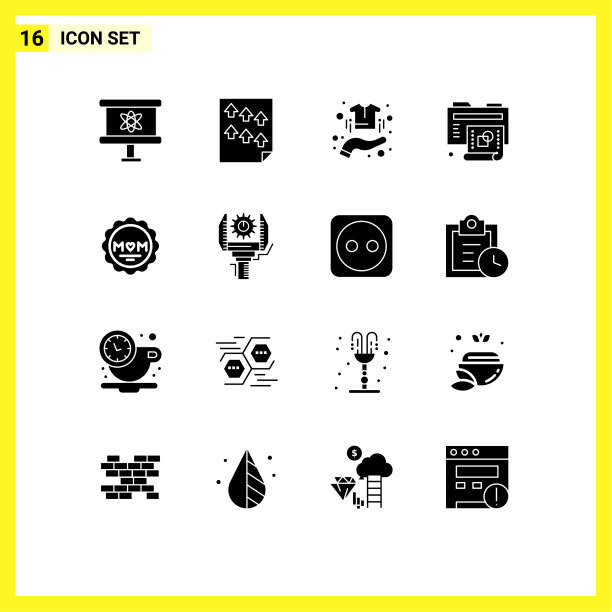 移动界面立体字形设置16个象形文字图片下载