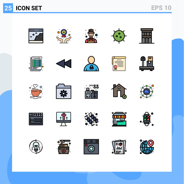 在网格上设置25个填充线平面颜色图片下载