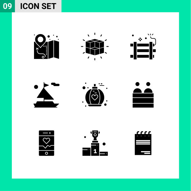 用户界面包9个基本立体字形图片下载