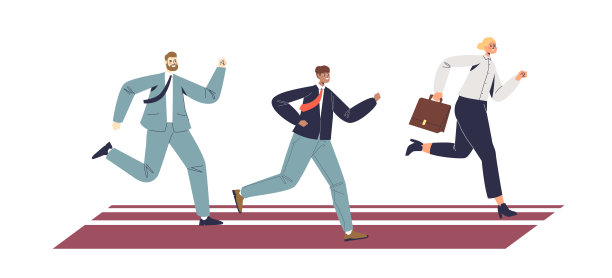 商人运行。商业竞争与领导理念图片下载