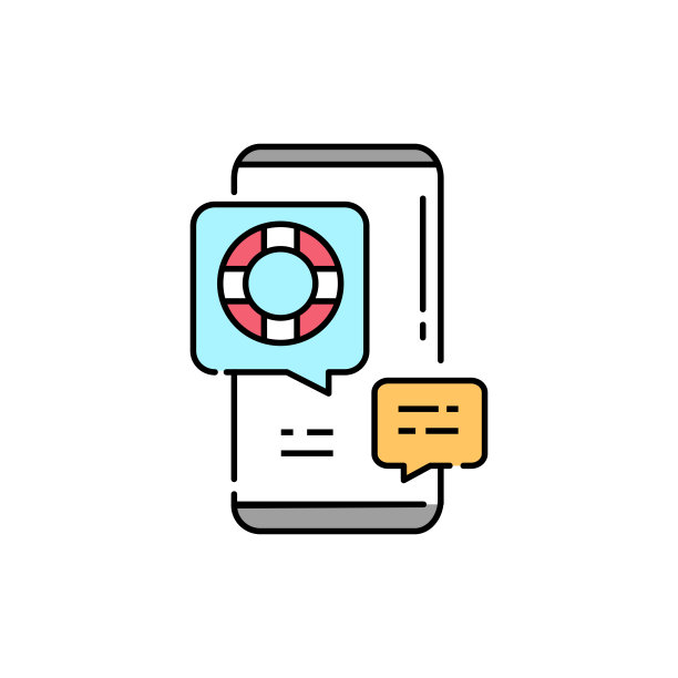 服务支持颜色线图标。象形文字网页，移动应用图片下载