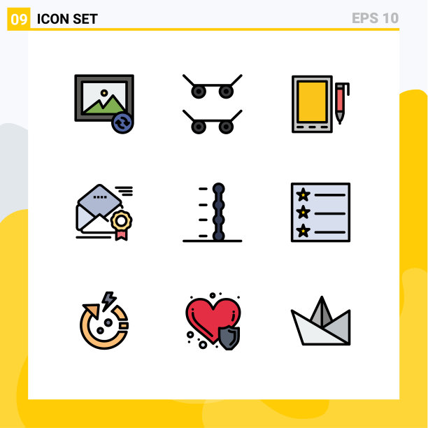 可编辑的线包9简单填充线平图片下载