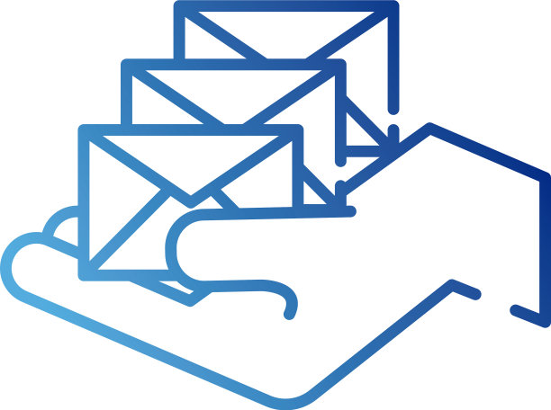 手用信封的渐变样式图标图片下载