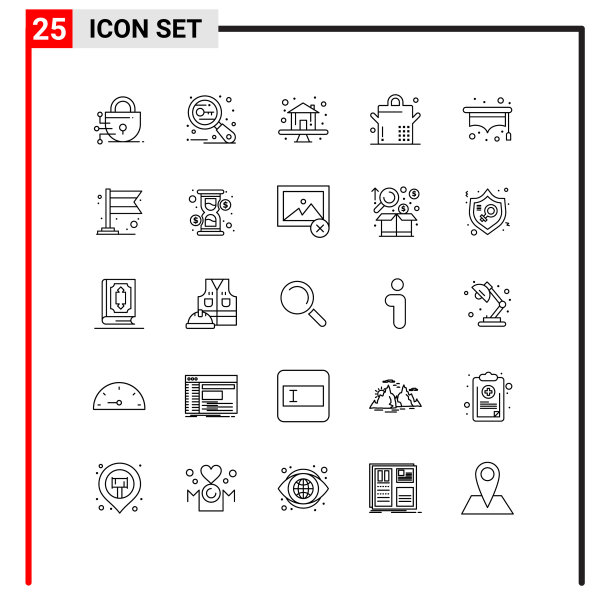 设置25个现代UI图标符号标志图片下载