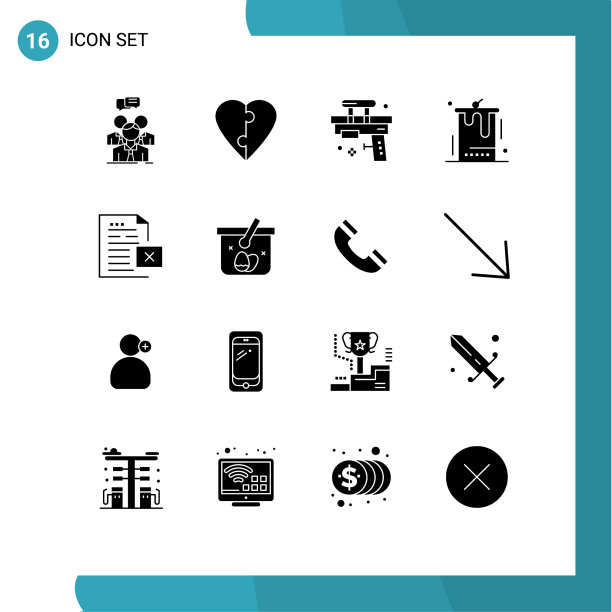 象形文字设置了16个简单的立体字形图片下载