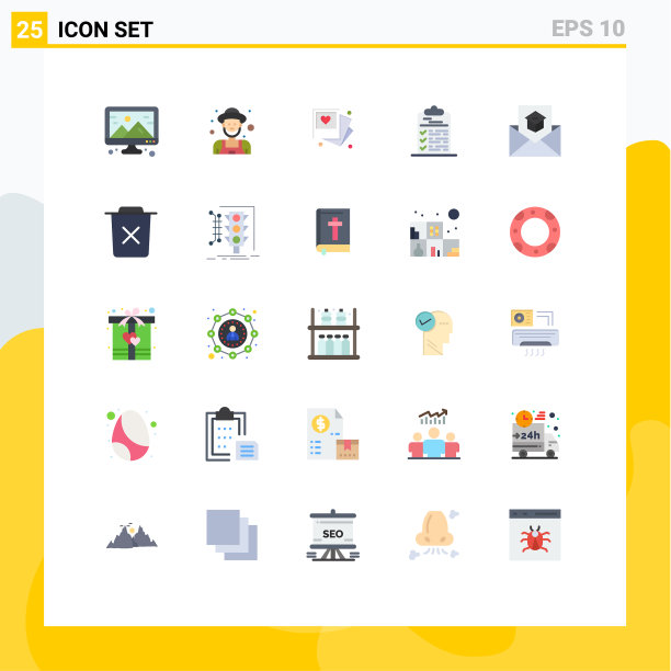 适用于网络和移动的25种通用平面颜色图片下载