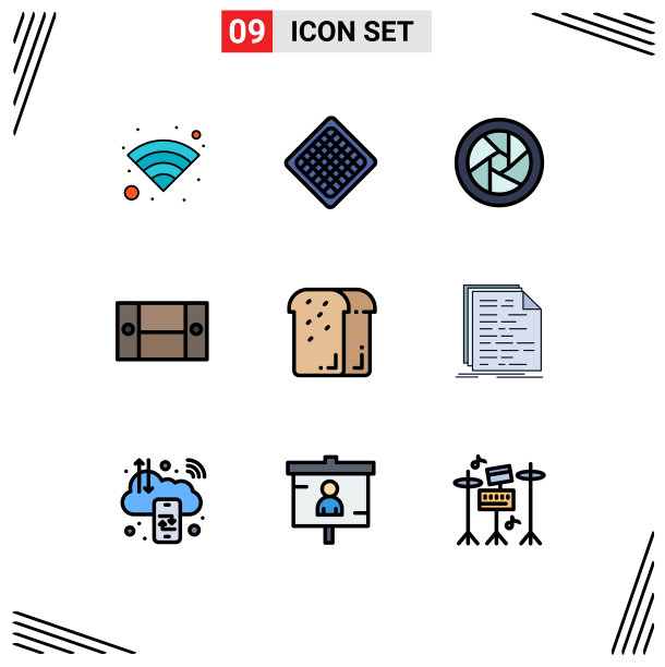 用户界面包9基本填充线平图片下载