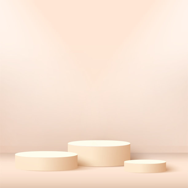 抽象背景与粉红色几何3d讲台。矢量图图片下载