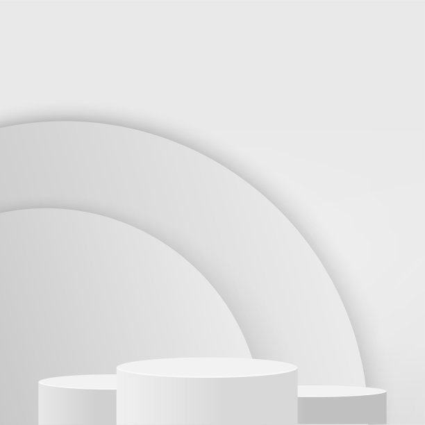 抽象背景与白色几何3d讲台。矢量图图片下载