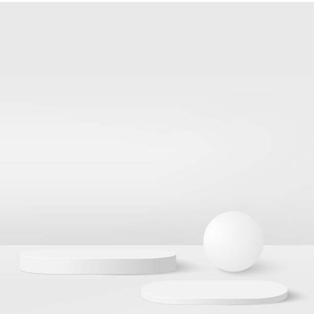 抽象背景与白色几何三维讲台。矢量图图片下载
