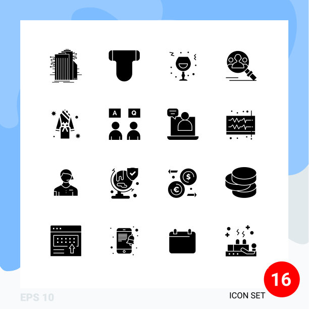 用户界面包16个基本固字形图片下载