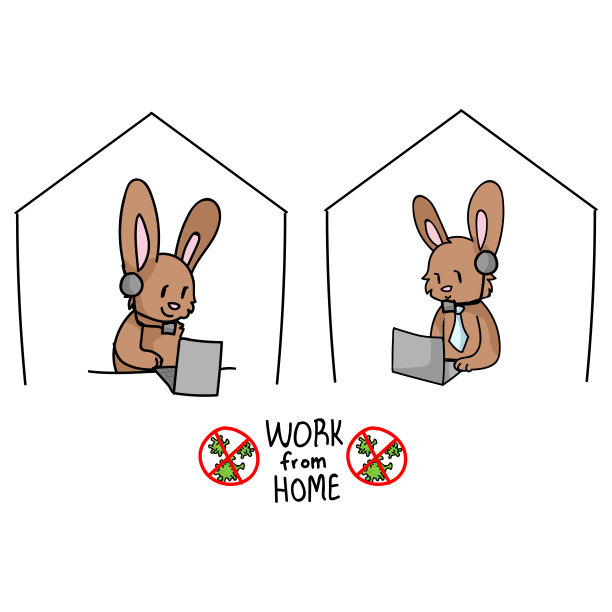 冠状病毒covid 19自我隔离可爱的兔子家庭信息图表符号。新闻广播隔离支持。医学的海报。横幅黑白。病毒分离信息。小心支持帮助图片下载