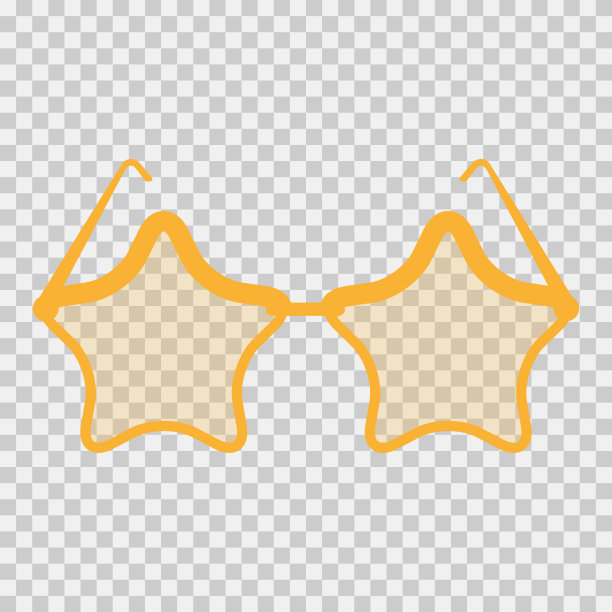 星形的卡通太阳镜。平面向量插图图片下载