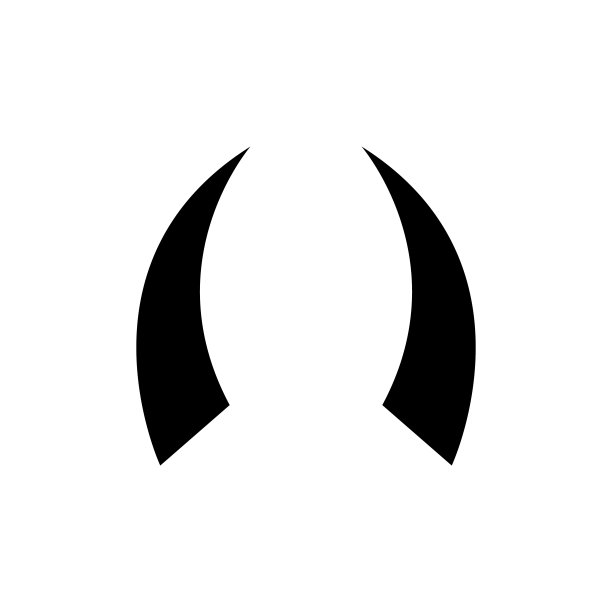 动物角图标，标志孤立在白色背景图片下载