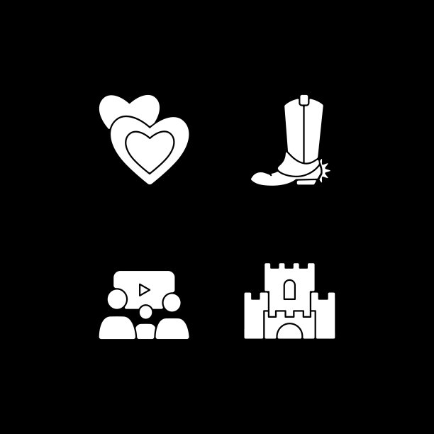 电影类型类别白色字形图标设置为黑暗模式图片下载