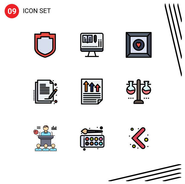 用户界面包9基本填充线平图片下载