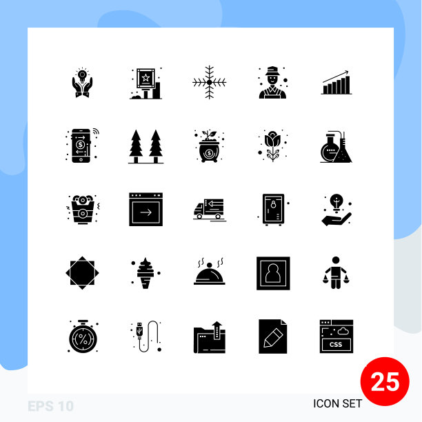 分组25个固体符号符号和符号图片下载