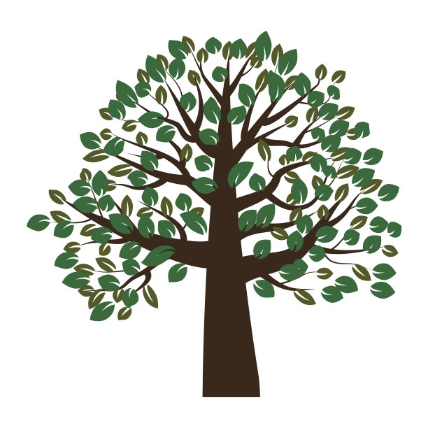 郁郁葱葱的绿树在抽象风格。自然背景矢量。自然的艺术。股票的形象。每股收益10。图片下载