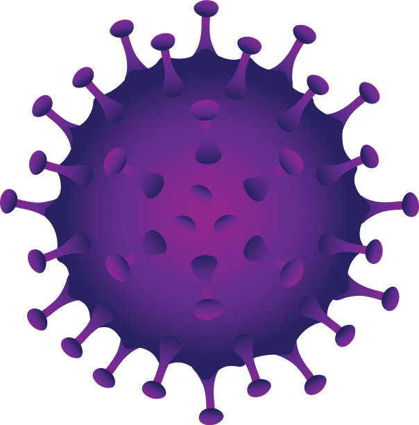 冠状病毒紫色粒子分离图标图片下载
