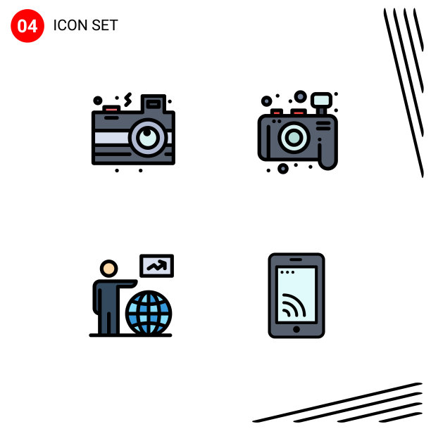 用户界面包4基本填充线平图片下载