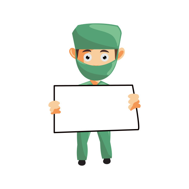 护士长医院人物服装保健吉祥物与空白板图片下载