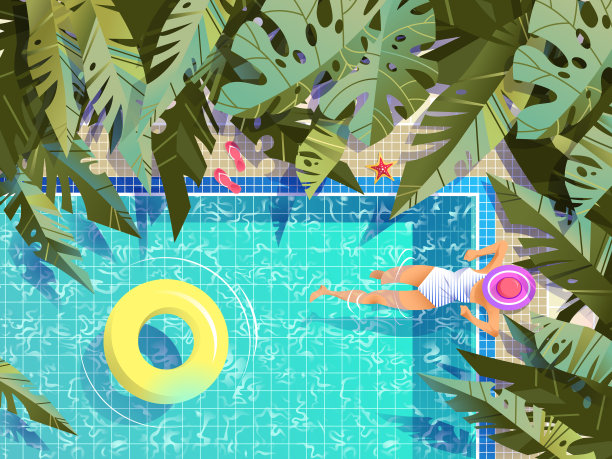 热带夏季假日插图。图片下载