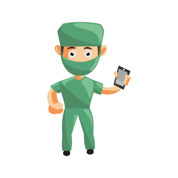 护士男医院人物衣服保健吉祥物保持电话图片下载