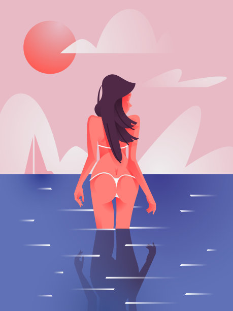 热带夏季假日插图。图片下载