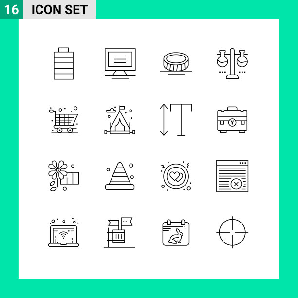 现代集16轮廓象形露营图片下载