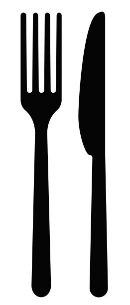 刀叉图案作为标志或图标使用的刀叉的图形说明图片下载