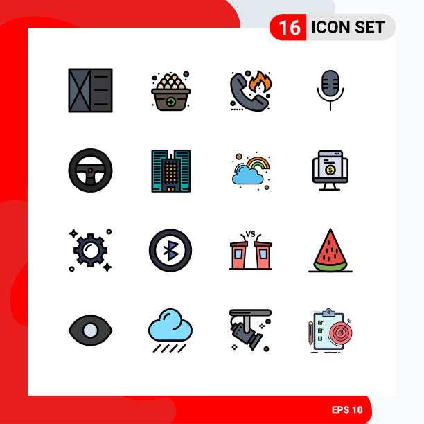 现代设置16平色填充线条和图片下载