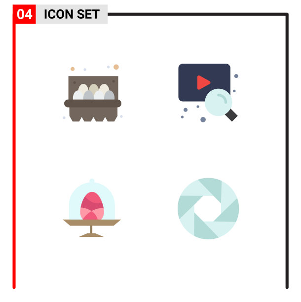 包4个创意平面图标篮子复活节图片下载