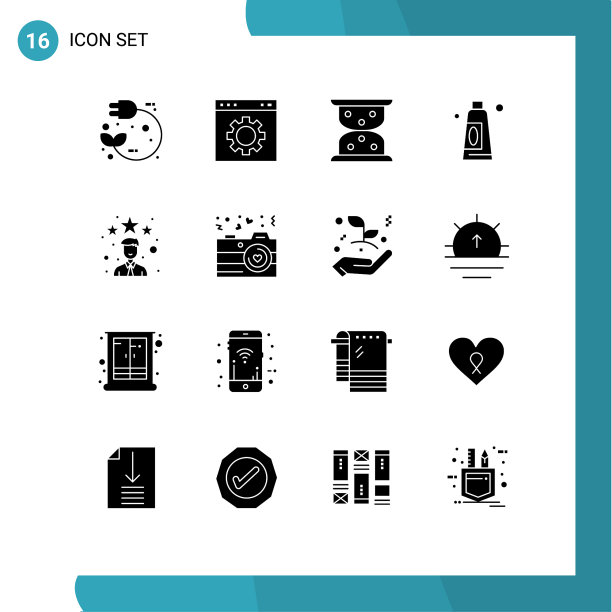 用户界面包16个基本固字形图片下载