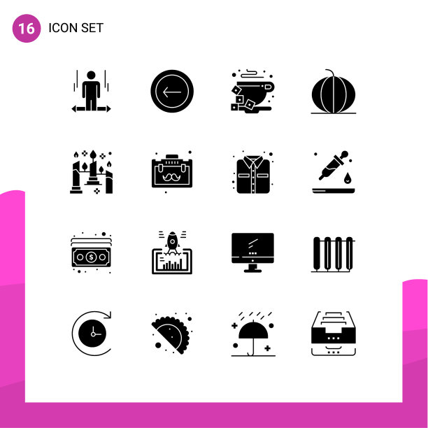 16个创意图标的现代标志和符号图片下载