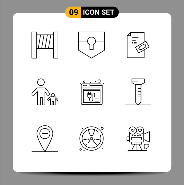 9 .创意图标的现代标志和符号图片下载