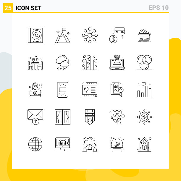 可编辑的行包25个简单的行图片下载