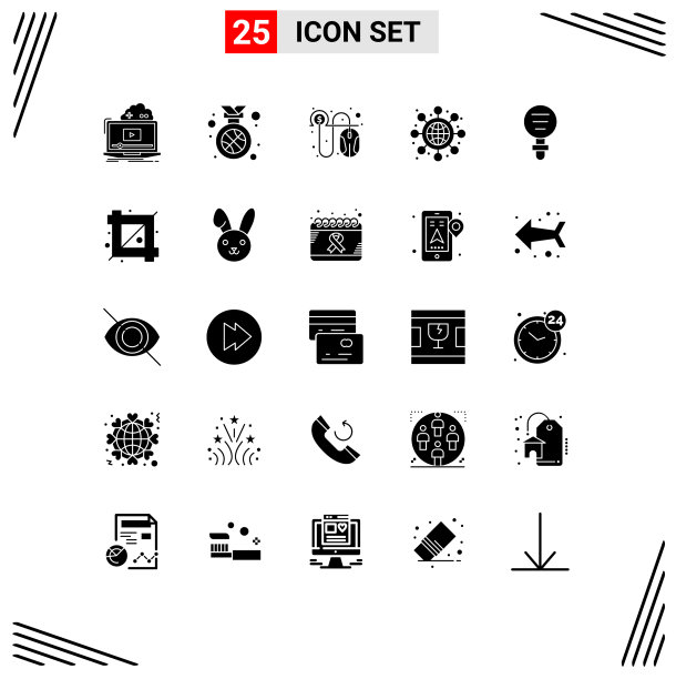 25固体字形概念的网站移动和图片下载