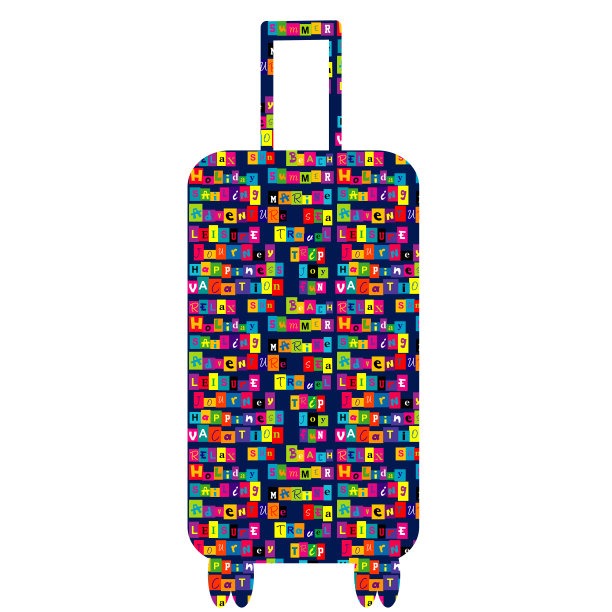 旅行手提箱与彩色印刷图案与动机的旅行图片下载