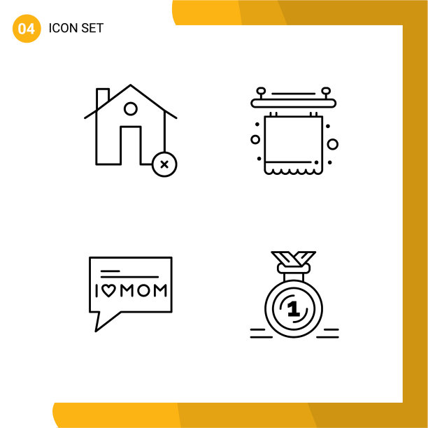 包4个创意填充线平色图片下载